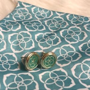 Kendra Scott Mallory Studs in Teal and Gold